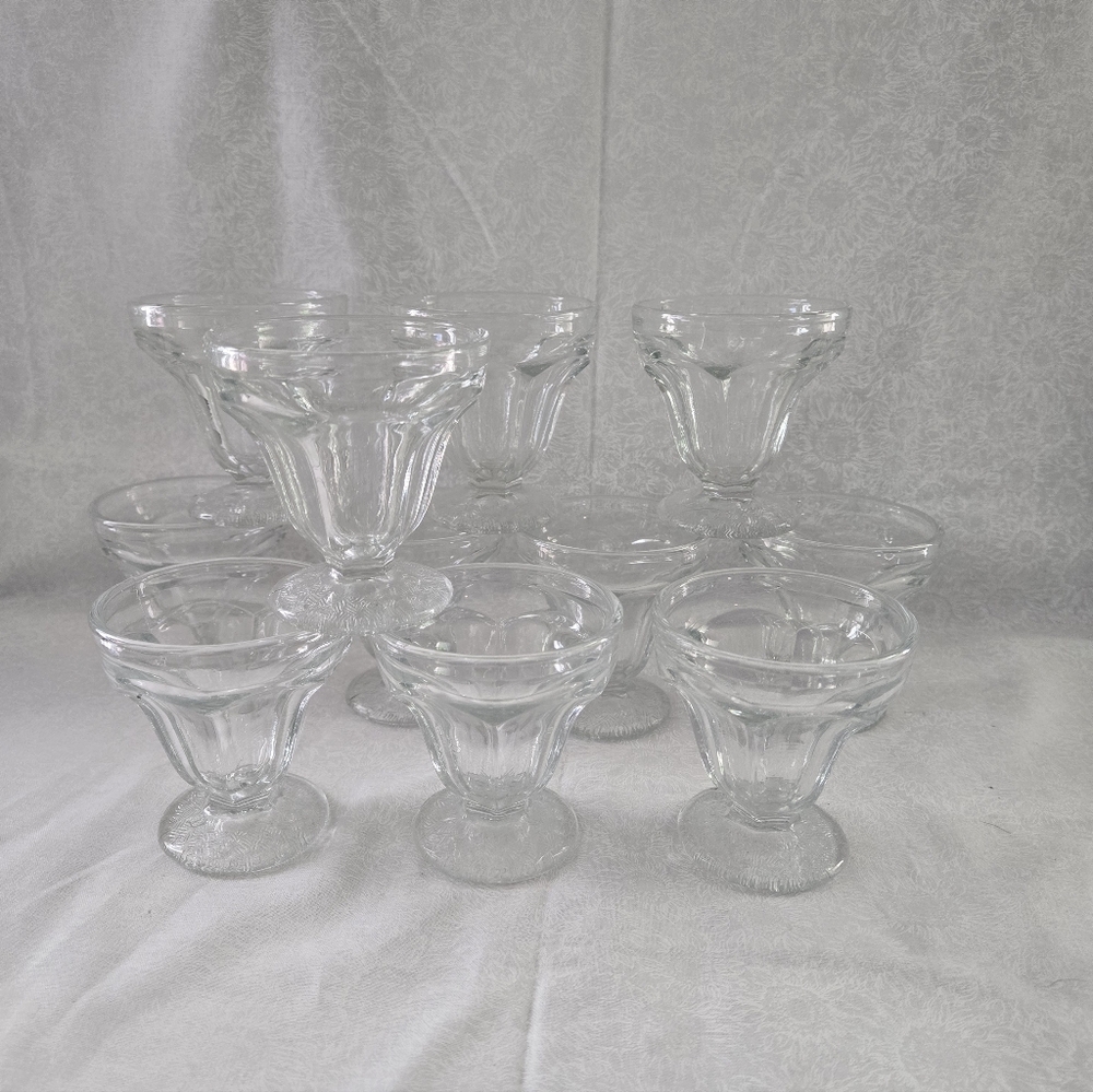 Elegant Clear Glass Dessert Bowls Set